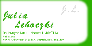 julia lehoczki business card